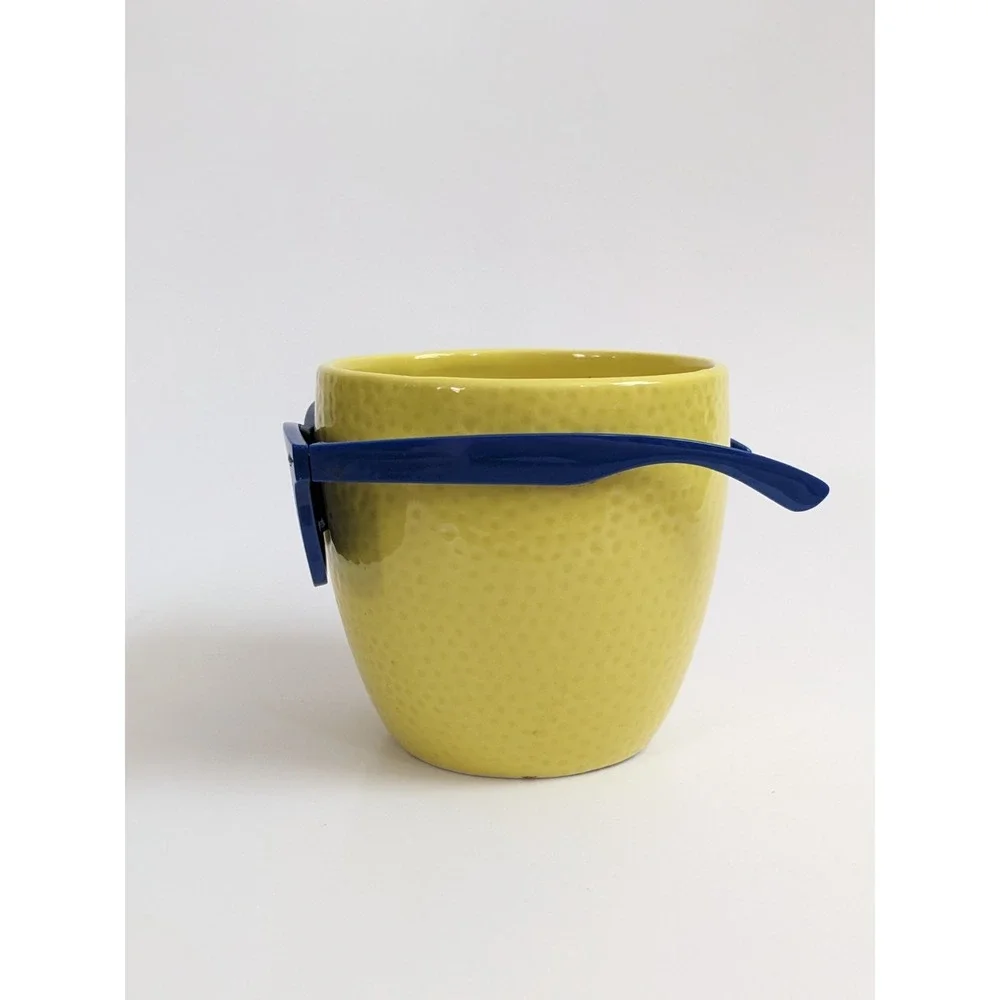 Trader Joes Cool Fruit Ceramic Novelty Planter Lime Sunglasses PLANT NOT INCLUD